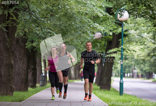 Image of runners team on morning training