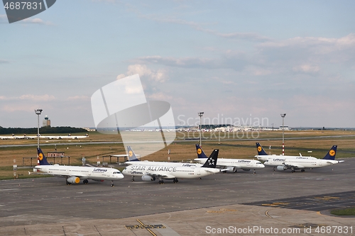 Image of Unused airplanes stored during Covid-19 virus pandemic