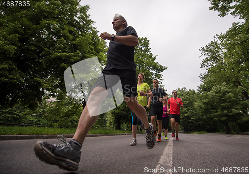 Image of runners team on morning training