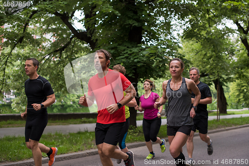 Image of runners team on morning training