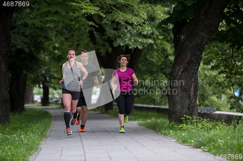 Image of runners team on morning training