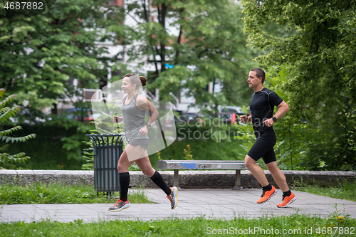 Image of runners team on morning training