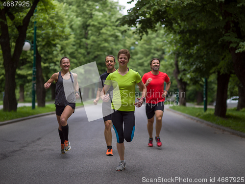 Image of runners team on morning training