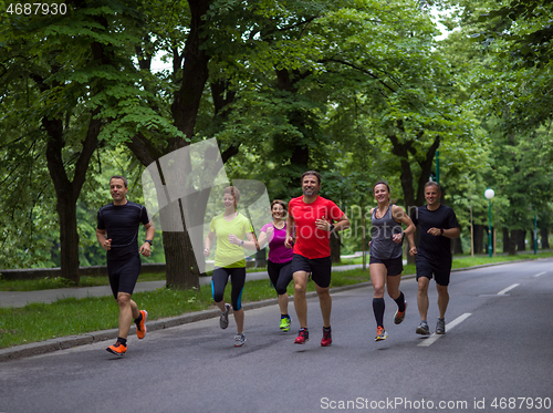 Image of runners team on morning training