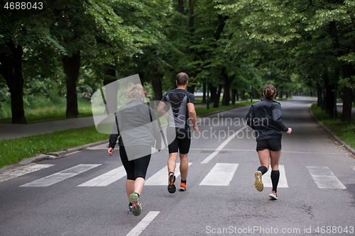 Image of runners team on morning training