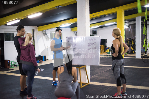 Image of athletes getting instructions from trainer