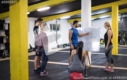 Image of athletes getting instructions from trainer