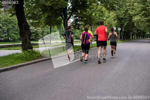 Image of runners team on morning training