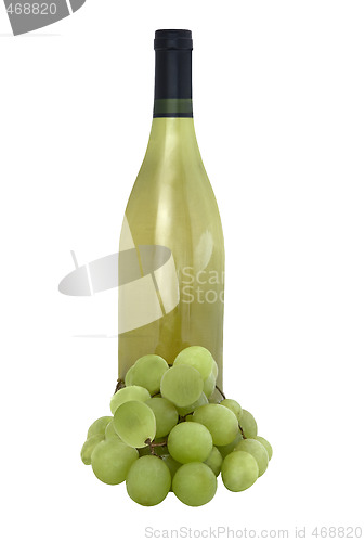 Image of Bottle and grapes