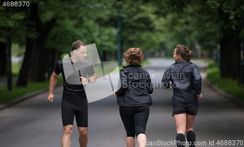 Image of runners team on morning training