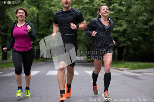 Image of runners team on morning training