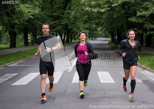 Image of runners team on morning training