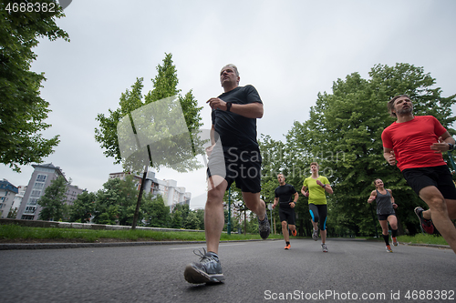 Image of runners team on morning training