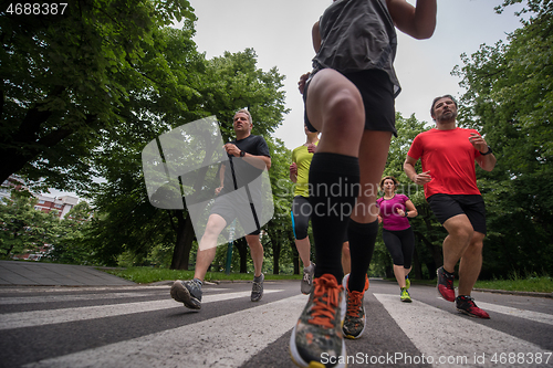 Image of runners team on morning training