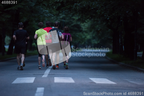 Image of runners team on morning training