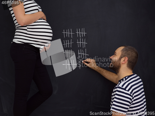 Image of pregnant couple accounts week of pregnancy