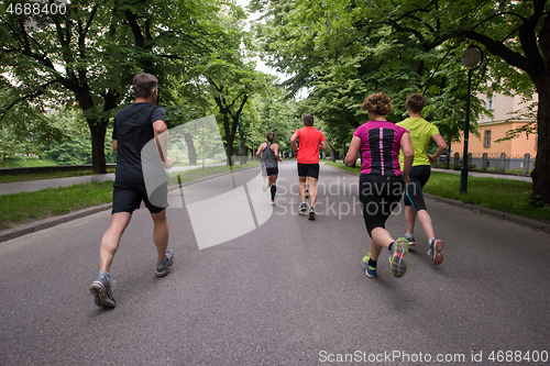 Image of runners team on morning training