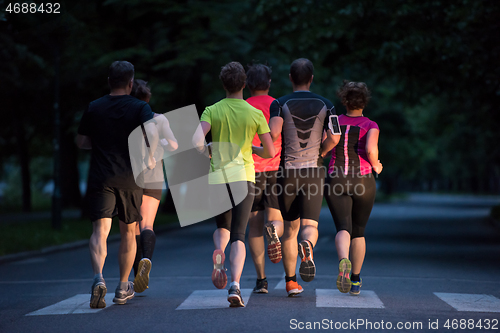 Image of runners team on morning training