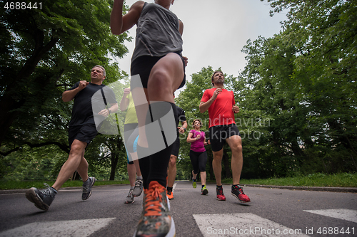 Image of runners team on morning training