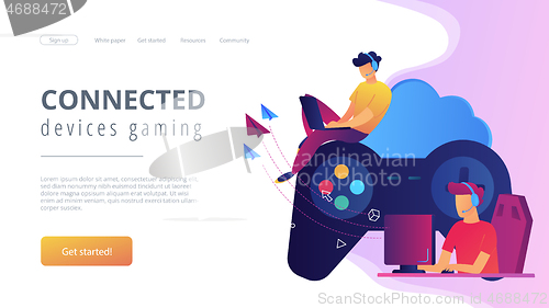 Image of Cloud gaming concept vector illustration.