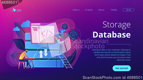 Image of Big data developer concept vector illustration.