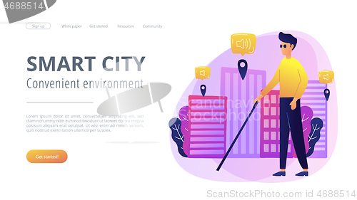 Image of Barrier-free environment and smart city concept illustration.