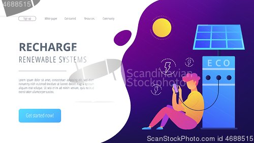 Image of Eco recharge stations in smart city concept vector illustration.