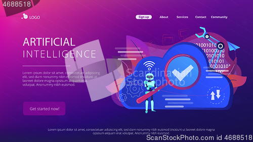 Image of Cloud robotics concept vector illustration.