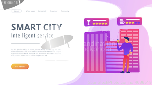 Image of Intelligent services in smart city concept vector illustration.