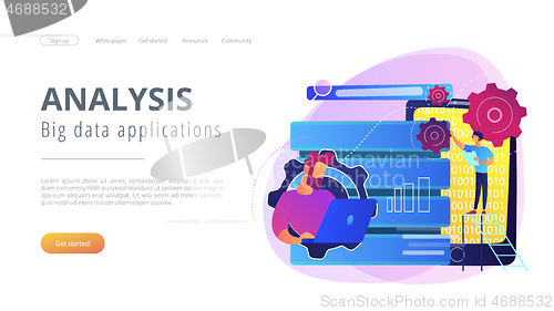 Image of Big data applications concept vector illustration.