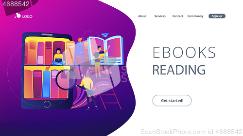 Image of E-library concept vector illustration.