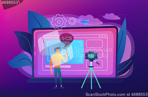 Image of Vlog concept vector illustration.