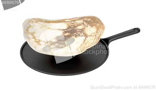 Image of Frying pan with flying pancake