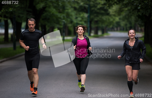 Image of runners team on morning training