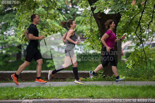 Image of runners team on morning training