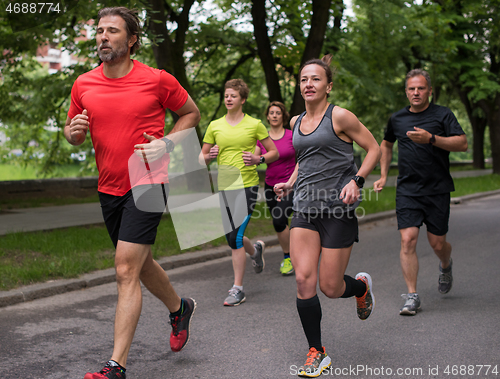 Image of runners team on morning training