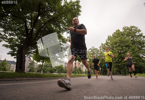 Image of runners team on morning training