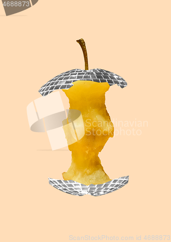 Image of An alternative apple. Modern design. Contemporary art collage.