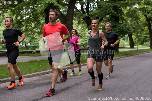 Image of runners team on morning training