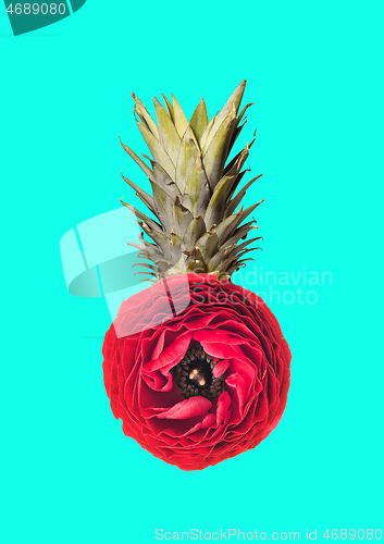 Image of An alternative pineapple. Modern design. Contemporary art collage.