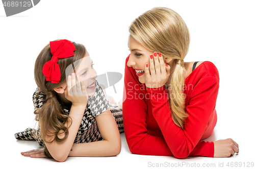 Image of beautiful mother and daughter