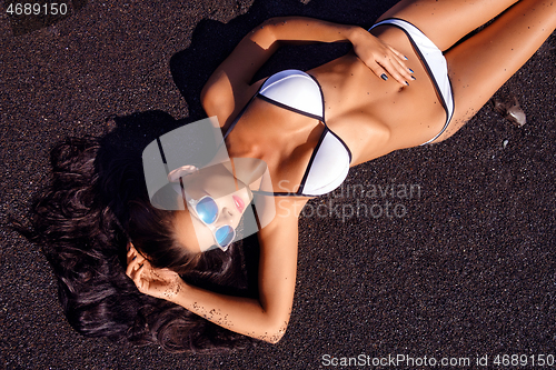 Image of beautiful girl on beach