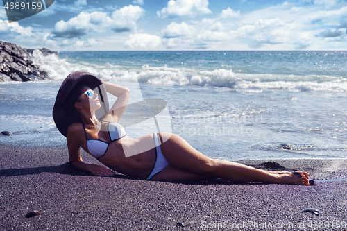 Image of beautiful girl on beach