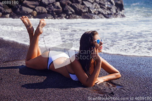 Image of beautiful girl on beach