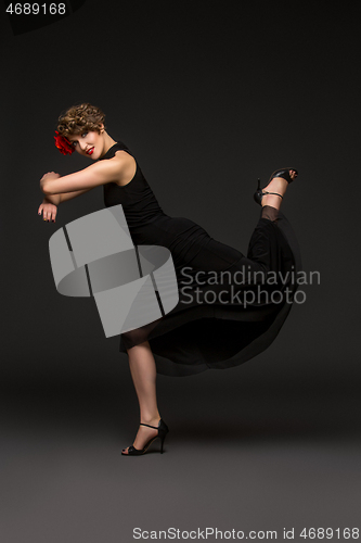 Image of girl dancer in tango dress