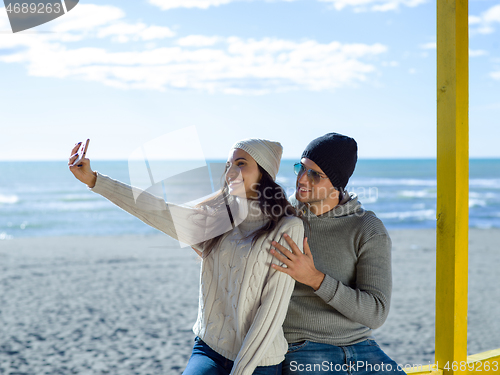 Image of Gorgeous couple taking Selfie picture