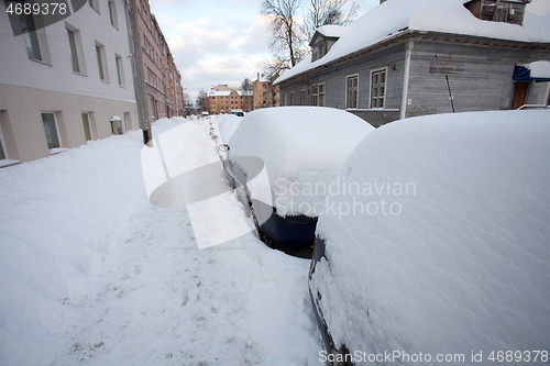 Image of Snow covered cars