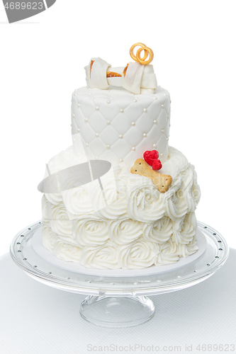 Image of cake with bone for dog wedding