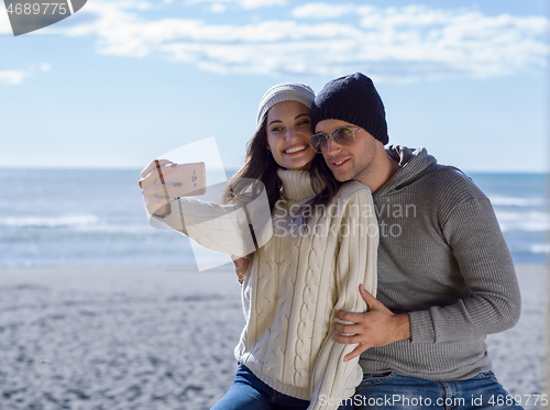 Image of Gorgeous couple taking Selfie picture