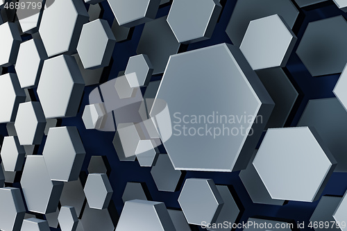 Image of black and white hexagon background